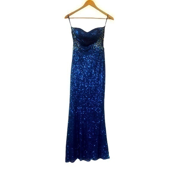 Evening Gown  Strapless sequins and Beads - Picture 1 of 9